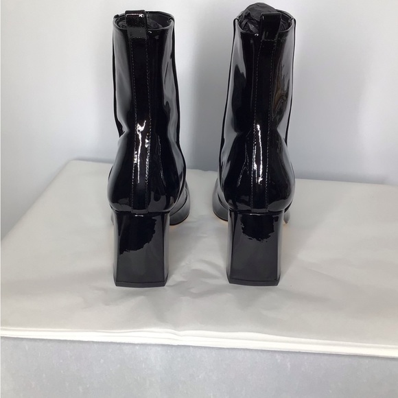 GOOD AMERICAN ~ BLACK PATENT LEATHER BOOTIES - Picture 8 of 8
